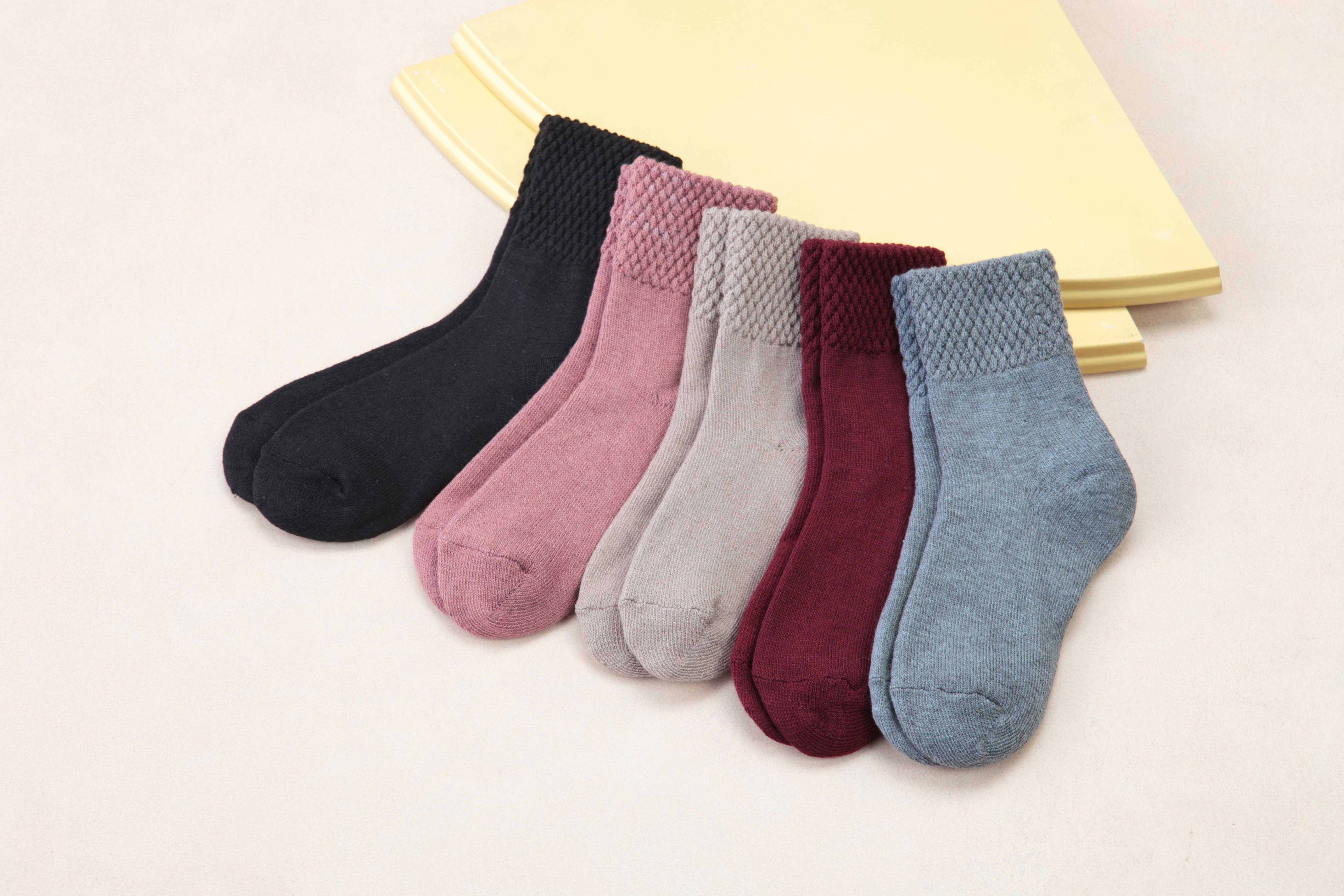 裏シルク混二重編みソックス