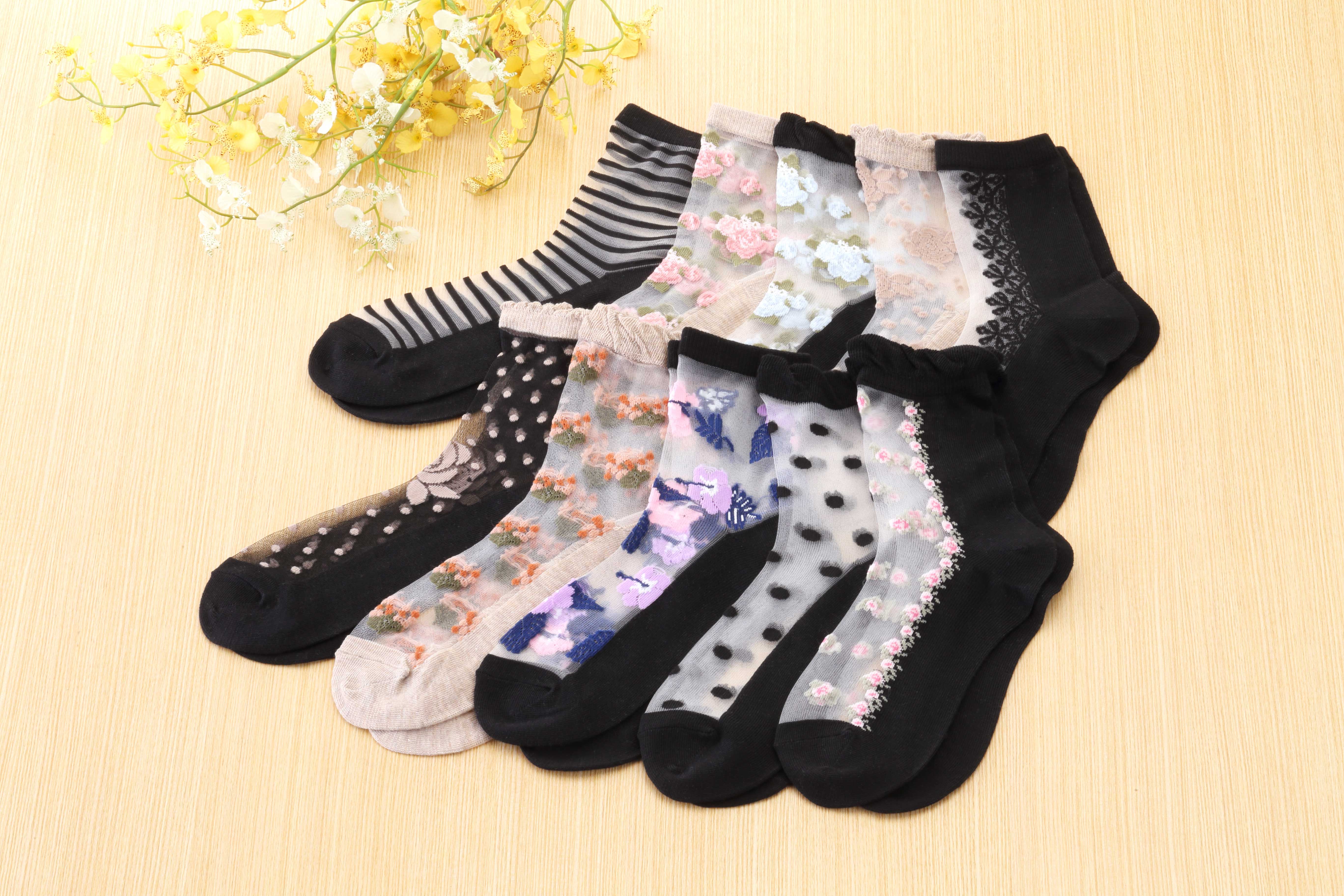 涼やかシースルーソックス